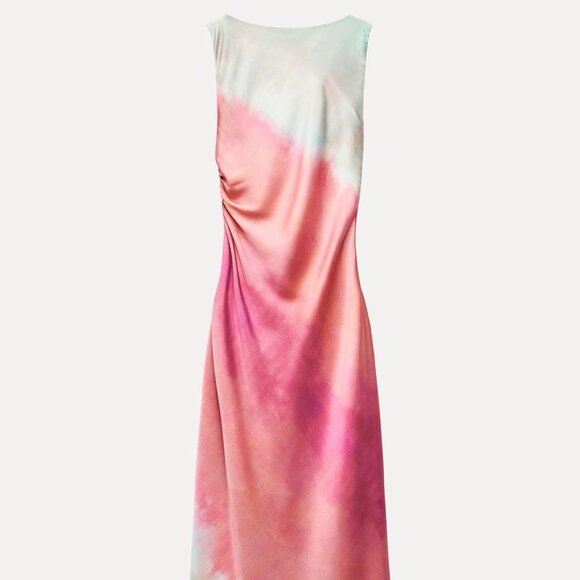 NWT Zara TIE DYE PRINT MIDI DRESS - Picture 4 of 6